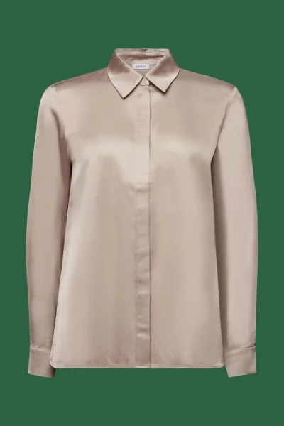 Satijnen blouse met lange mouwen - 260